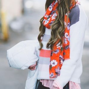 SALE Cute Old Navy Orange Purple Floral Scarf